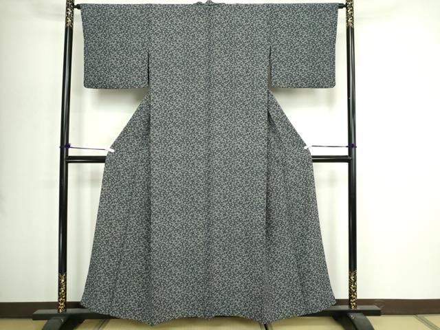 平和屋着物▽江戸小紋 単衣 草花文 正絹 逸品 DABI4659sf