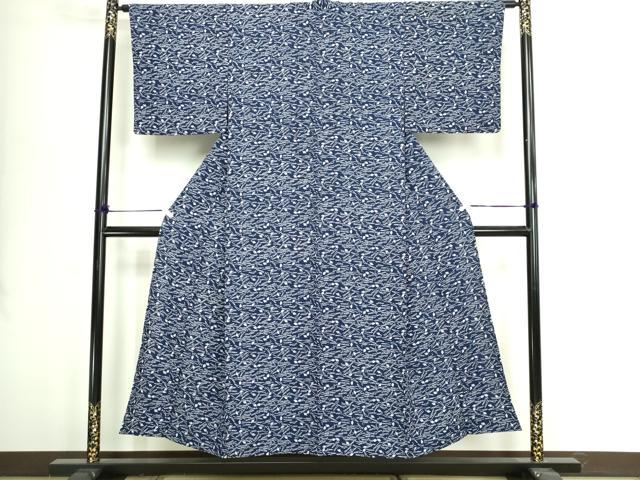 平和屋着物▽上質な小紋 単衣 毎葉文 正絹 逸品 DABI4663sf