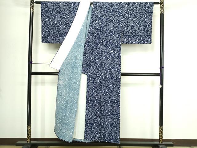 平和屋着物▽上質な小紋 単衣 毎葉文 正絹 逸品 DABI4663sf