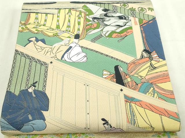 平和屋本店▼全通全景柄袋帯 唐織 夢通文ね尽 本金箔 正絹 逸品 DABI4700sf