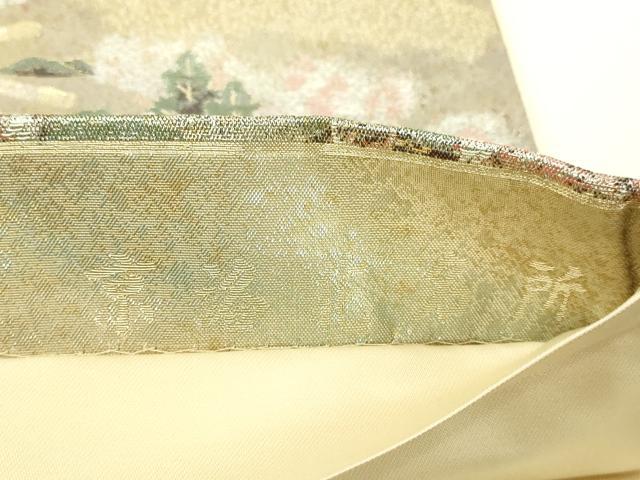 平和屋本店▼六通柄袋帯 京洛花名所 本金箔 正絹 逸品 DABI4703sf