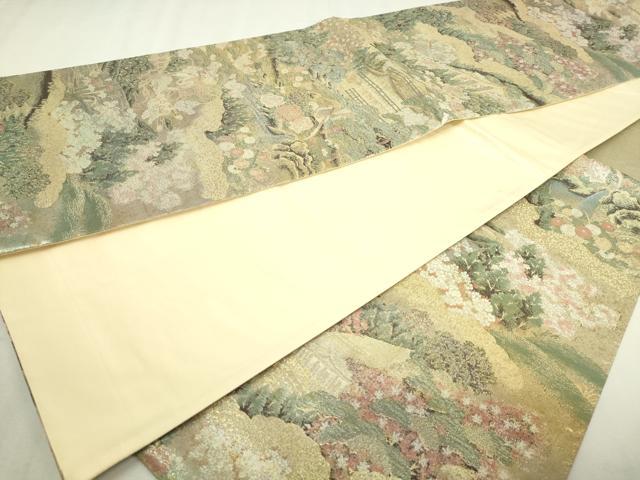 平和屋本店▼六通柄袋帯 京洛花名所 本金箔 正絹 逸品 DABI4703sf