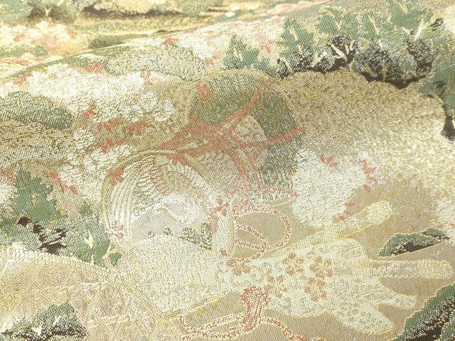 平和屋本店▼六通柄袋帯 京洛花名所 本金箔 正絹 逸品 DABI4703sf