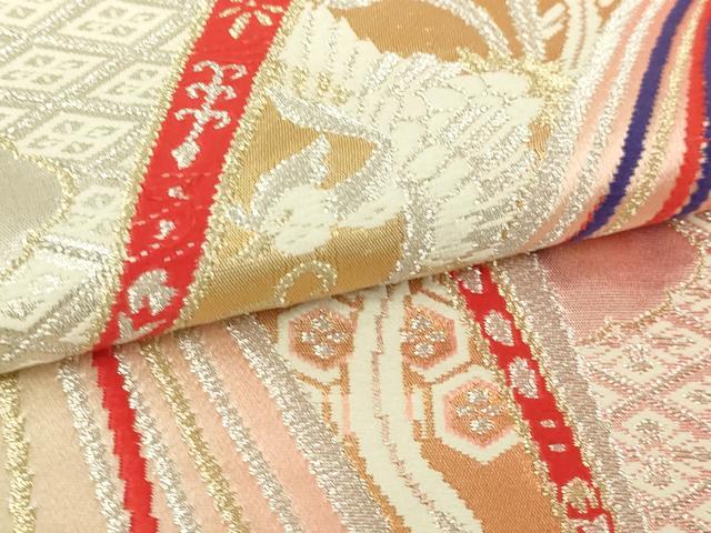 平和屋本店▼六通柄袋帯 京姉妹 24k純金箔 正絹 逸品 DABI4738sf