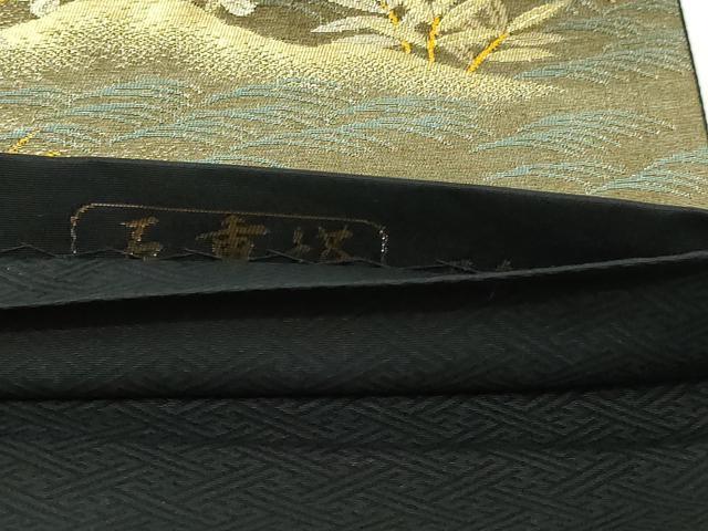 平和屋本店▼西陣 尾島産業謹製 六通柄袋帯 五重塔 本金箔二重引箔 正絹 逸品 DABI4744sf