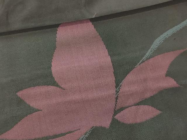 平和屋着物▽羽織 スリーシーズン 春夏秋 塵除け 枝葉文 黒地 正絹 逸品 DABI4773sf