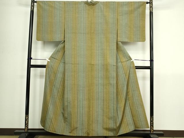 平和屋着物▽上質な紬 単衣 間道 正絹 逸品 DABI4779sf