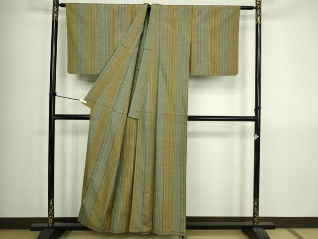 平和屋着物▽上質な紬 単衣 間道 正絹 逸品 DABI4779sf