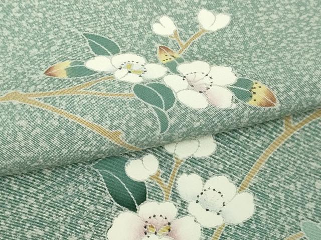 平和屋着物▽訪問着 単衣 友禅 枝花文 正絹 逸品 DABI4805sf