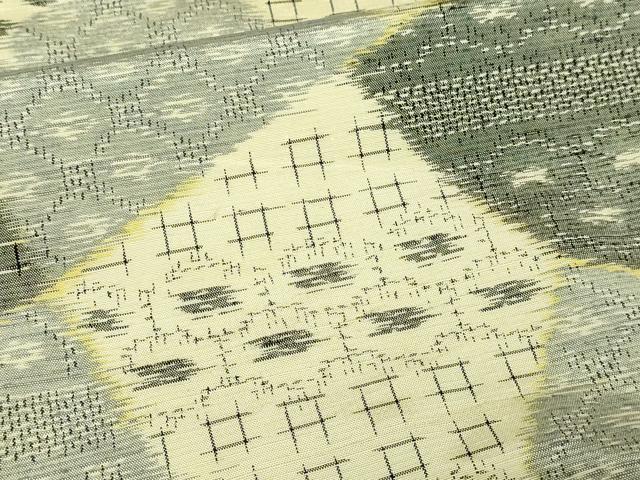 平和屋着物▽上質な紬 単衣 絣文様 正絹 逸品 DABI4817sf