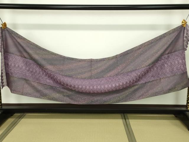 平和屋着物▽西陣 道中着 ショールセット スリーシーズン 春夏秋 塵除け 草花文 反端付き 正絹 逸品 DABI4821sf