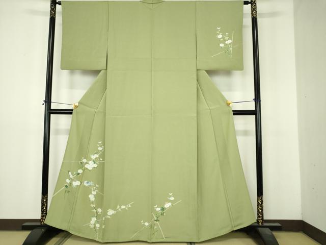 平和屋着物▽訪問着 単衣 友禅 花鳥文 正絹 逸品 DABI4827sf