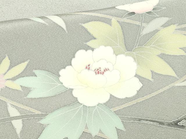 平和屋着物▽訪問着 単衣 友禅 枝花文 暈し染め 正絹 逸品 DABI4829sf