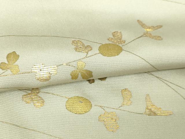 平和屋着物▽訪問着 単衣 竹屋町刺繍 枝葉文 金彩 正絹 逸品 DABI4834sf