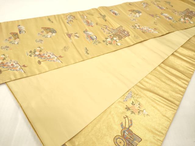 平和屋本店●六通柄袋帯 桃山吉祥絵巻 本金箔 金泥箔 正絹 逸品 DABI4844sf