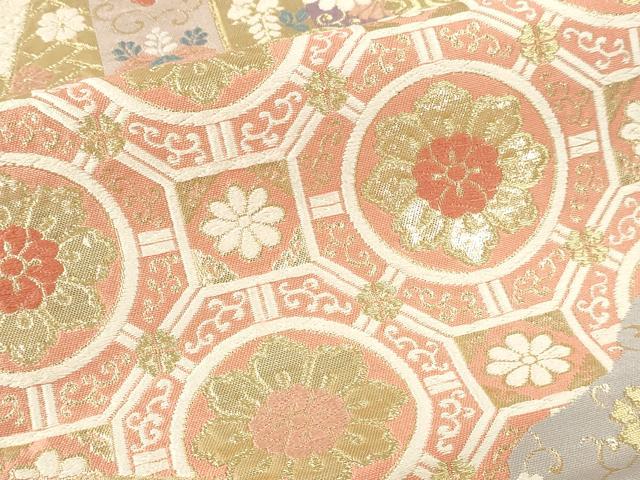 平和屋本店▼六通柄袋帯 唐織 鳳凰花文 本金箔 正絹 逸品 DABI4847sf