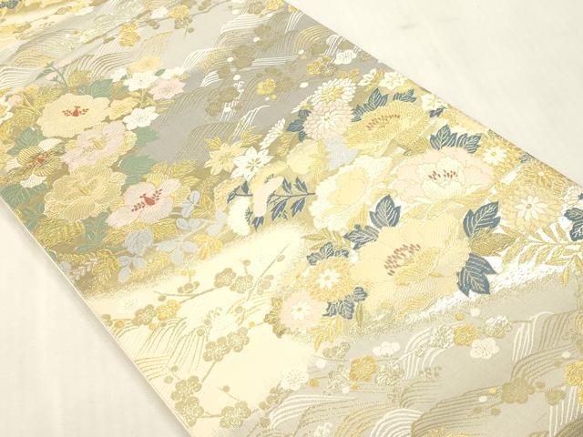 平和屋本店▼六通柄袋帯 花雅唐織錦 本金箔 正絹 逸品 DABI4850sf