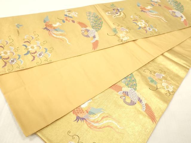 平和屋本店●西陣 長嶋成織物 六通柄袋帯 唐織 慶長文様 本金箔 瀞金錦 正絹 逸品 DABI4858sf