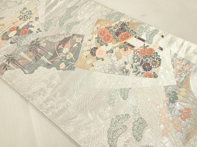 平和屋本店▼六通柄袋帯 慶祥利休 本金箔 正絹 逸品 DABI4863sf