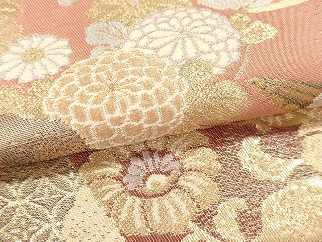 平和屋本店▼六通柄袋帯 装匠錦 純金箔二重織 正絹 逸品 DABI4870sf