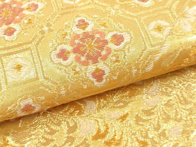 平和屋本店▼六通柄袋帯 正倉院花文 純金二重箔 正絹 逸品 DABI4884sf