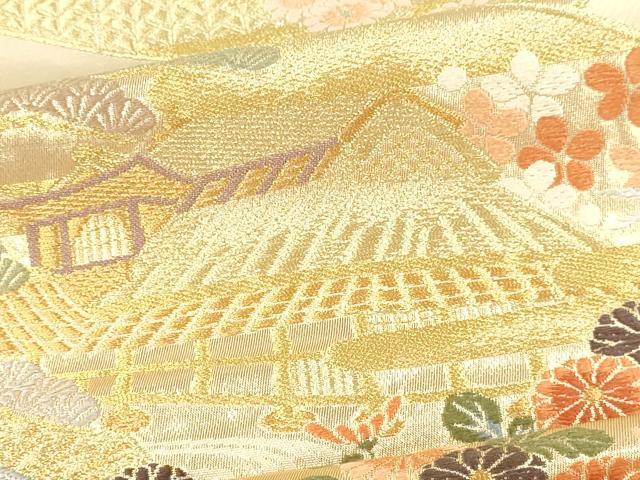 平和屋本店▼六通柄袋帯 王華 京の百景 本金箔 正絹 逸品 DABI4893sf