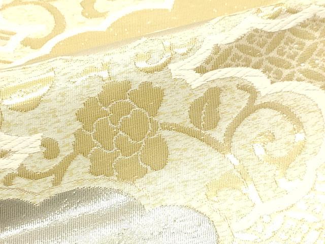 平和屋本店▼六通柄袋帯 花唐草文 本金プラチナ箔 正絹 逸品 DABI4898sf