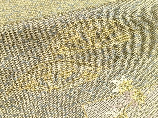 平和屋本店▼六通柄袋帯 花錦彩 花鳥文 本金箔 正絹 逸品 DABI4904sf