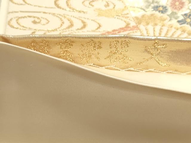 平和屋本店▼六通柄袋帯 鏡裏楽器文 九百本金弐重織 正絹 逸品 DABI4905sf