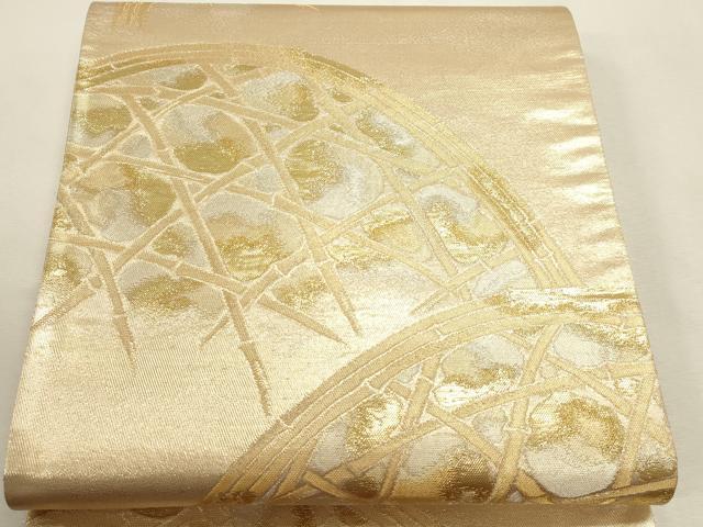 平和屋本店▼六通柄袋帯 籬文 純金二重箔 正絹 逸品 DABI4906sf