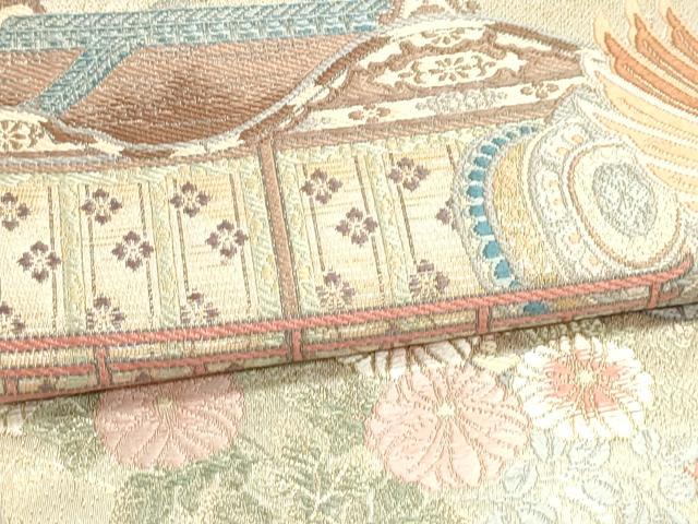 平和屋本店▼六通柄袋帯 古都の祭 純金箔 正絹 逸品 DABI4913sf