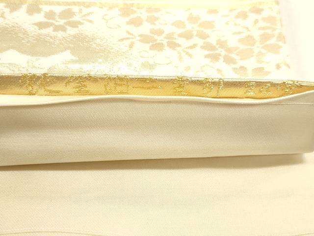 平和屋本店▼六通柄袋帯 渡橋春秋 純金箔二重引 24金 正絹 逸品 DABI4917sf
