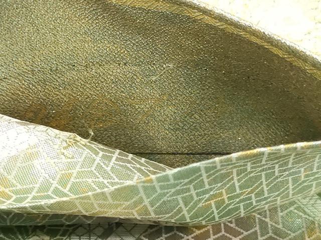 平和屋本店▼西陣あさぎ 両面 全通全景柄袋帯 徳川美術館秘蔵 24金プラチナ二重箔 正絹 逸品 DABI4921sf