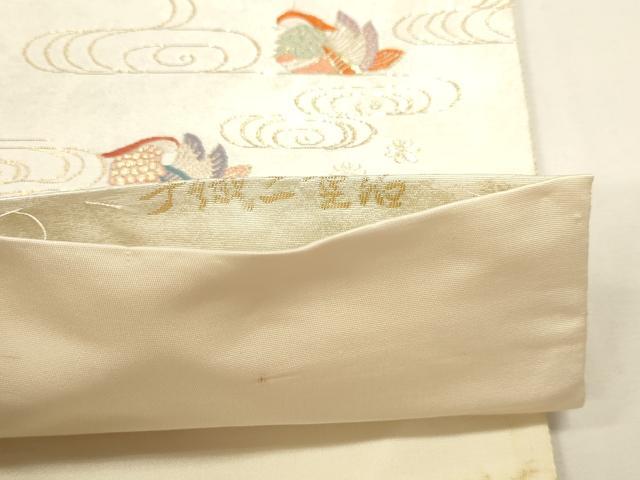 平和屋本店▼六通柄袋帯 流水花鳥文 手織二重箔 純金箔 正絹 逸品 DABI4948sf