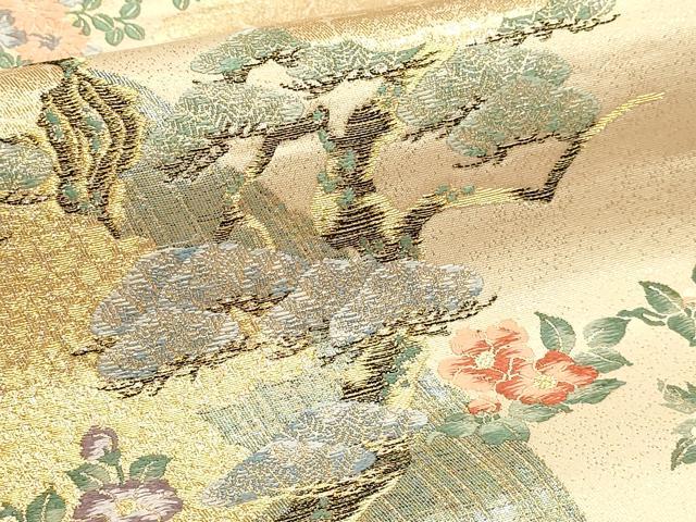 平和屋本店▼六通柄袋帯 唐織 九百錦 彩華の園 本金箔 正絹 逸品 DABI4959sf