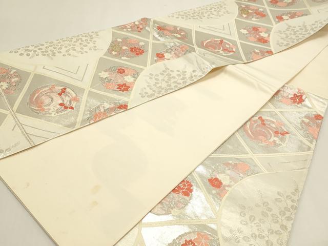 平和屋本店▼六通柄袋帯 花唐草文 錦純金箔24K 正絹 逸品 DABI4960sf