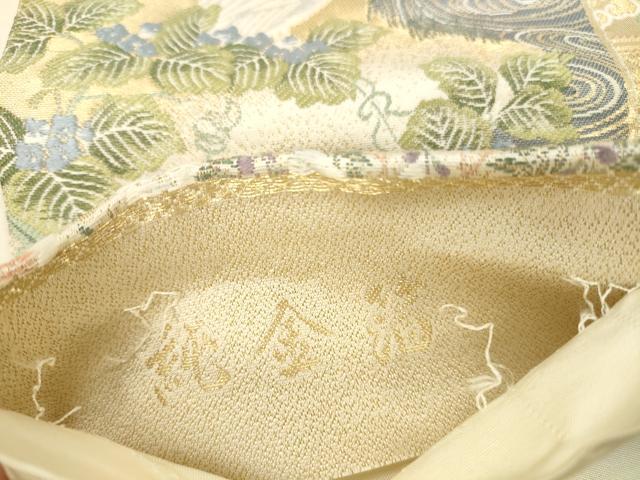 平和屋本店▼六通柄袋帯 唐織 白鷺 シラサギ 鴛鴦花文 純金箔 正絹 逸品 DABI5003op