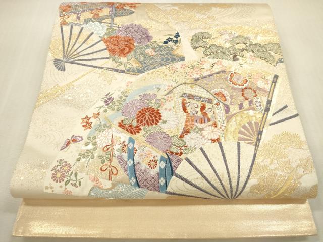 平和屋本店▼六通柄袋帯 唐織 慶祥秀宝文 純金箔 正絹 逸品 DABI5013op
