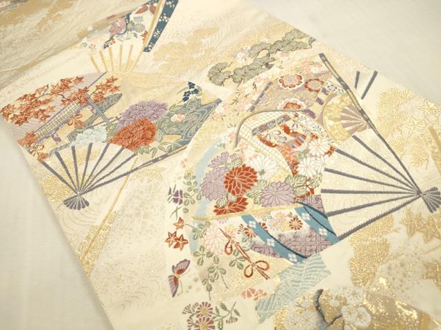 平和屋本店▼六通柄袋帯 唐織 慶祥秀宝文 純金箔 正絹 逸品 DABI5013op