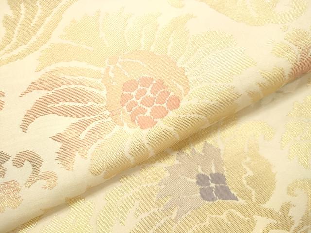 平和屋本店▼六通柄袋帯 更紗花文 草木染 本金本漆箔 正絹 逸品 DABI5042op