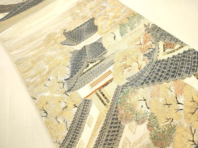 平和屋本店▼六通柄袋帯 白鷺城 純金箔 正絹 逸品 DABI5052op