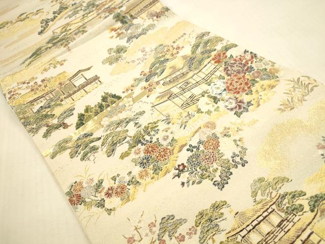 平和屋本店▼六通柄袋帯 唐織 世界文化遺産 本金箔 正絹 逸品 DABI5058op
