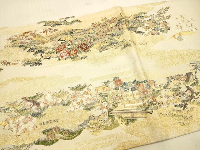平和屋本店▼六通柄袋帯 唐織 世界文化遺産 本金箔 正絹 逸品 DABI5058op