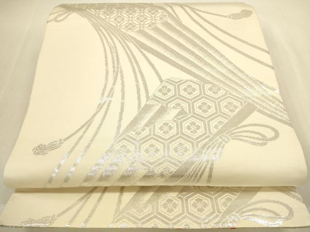 平和屋本店▼両面 六通柄袋帯 唐織 御所熨斗紋 本金箔24K 正絹 逸品 DABI5072op