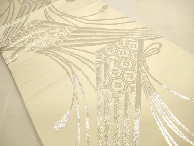 平和屋本店▼両面 六通柄袋帯 唐織 御所熨斗紋 本金箔24K 正絹 逸品 DABI5072op