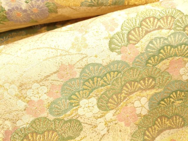 平和屋本店▼六通柄袋帯 春日慶祥文 本金箔 正絹 逸品 DABI5077op