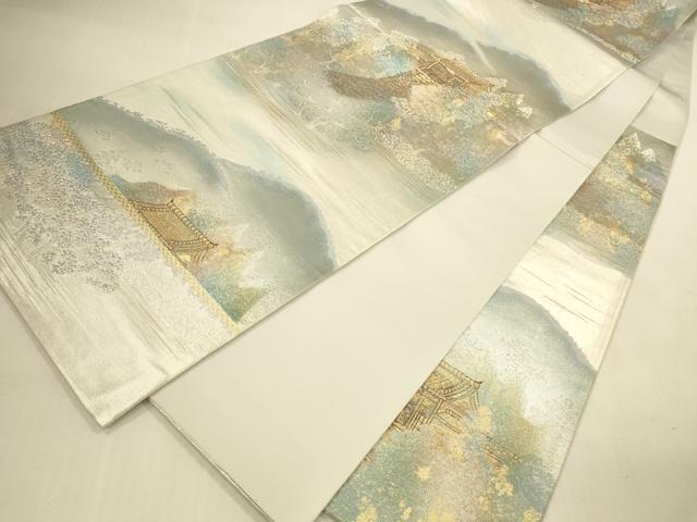 平和屋本店▼六通柄袋帯 三千院 古都名園集 本金箔入 正絹 逸品 DABI5089op