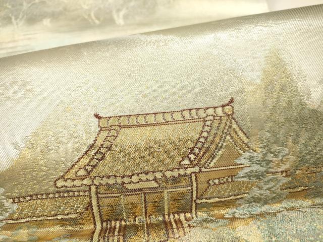 平和屋本店▼六通柄袋帯 三千院 古都名園集 本金箔入 正絹 逸品 DABI5089op