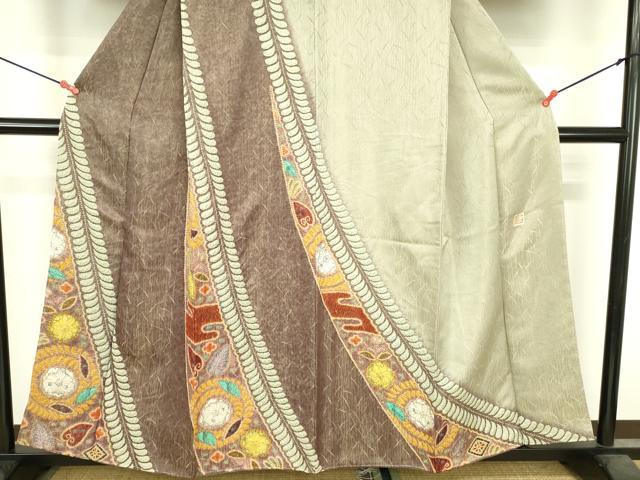 平和屋着物●伝統工芸士 水野保 保辻が花染 訪問着 暈し染め 金通し地 正絹 逸品 未使用 DABI5114op