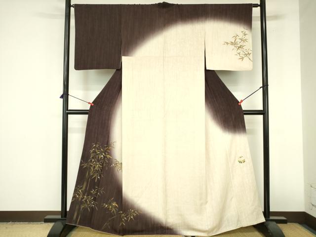 平和屋着物●訪問着 螺鈿 笹竹文 暈し染め 金銀彩 正絹 逸品 DABI5123op